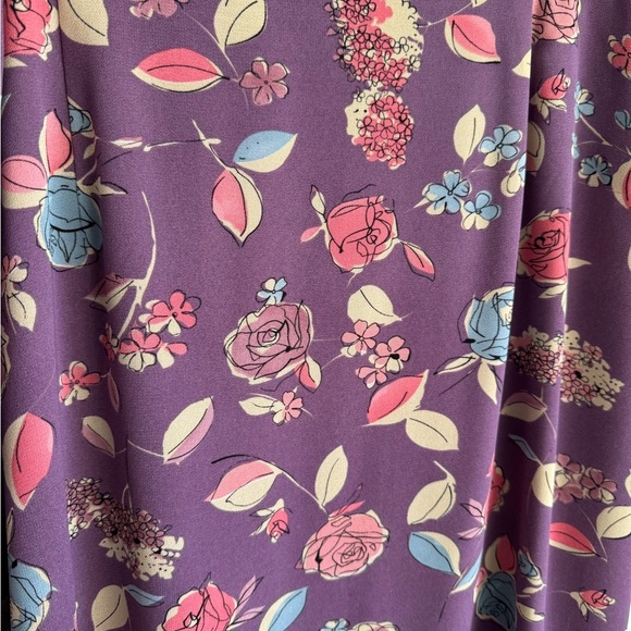 NWT Pendleton Purple Ditzy Floral Midi Skirt Womens 16W Romantic Flowy - Picture 2 of 4